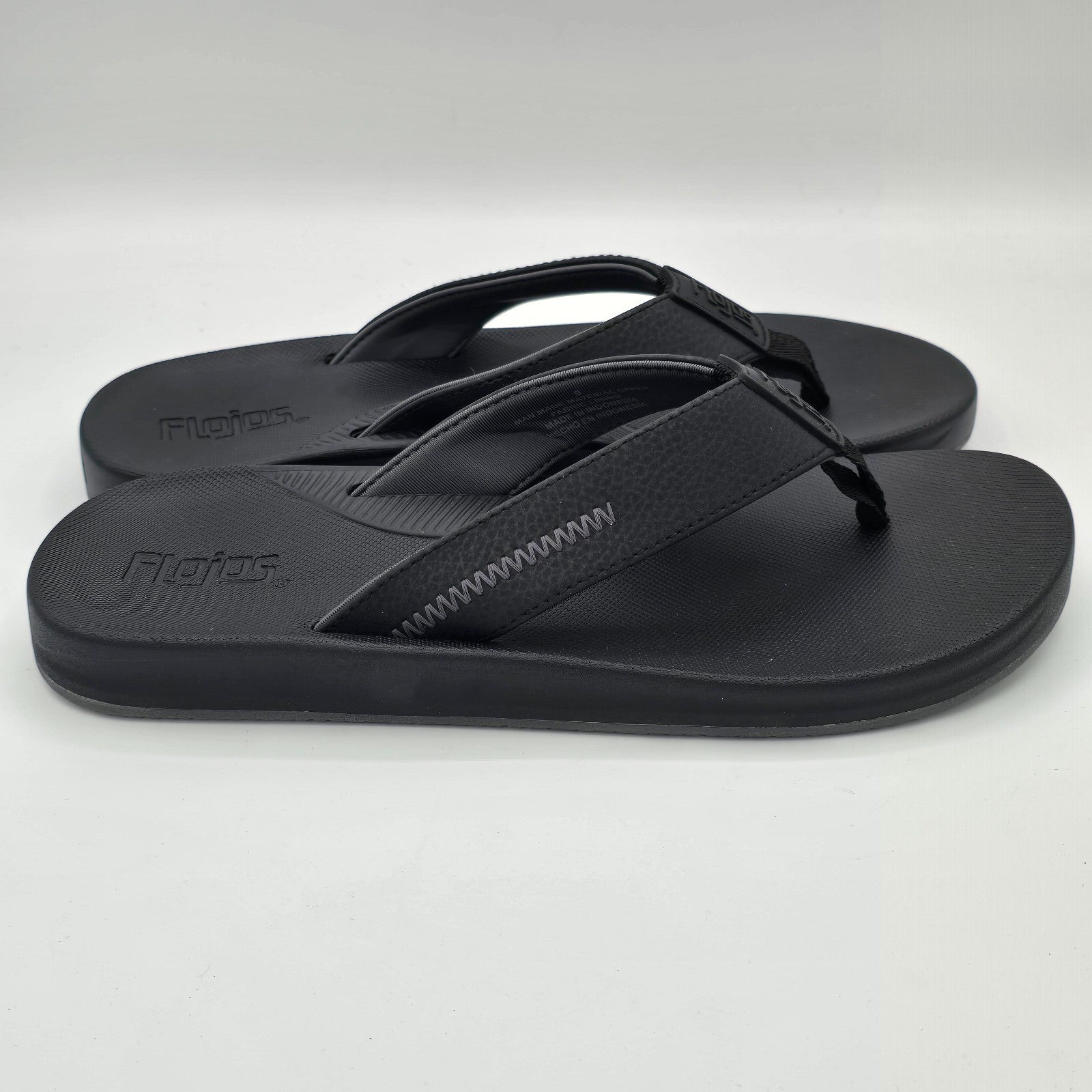 Flojos Flip Flops Men's Water Resistant Memory Foam Sandals Black Pick Size