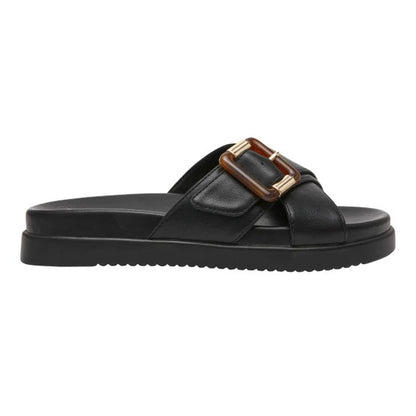 DV by Dolce Vita Usha Womens Black Buckle Slide Sandals Open Toe Shoes Pick Size