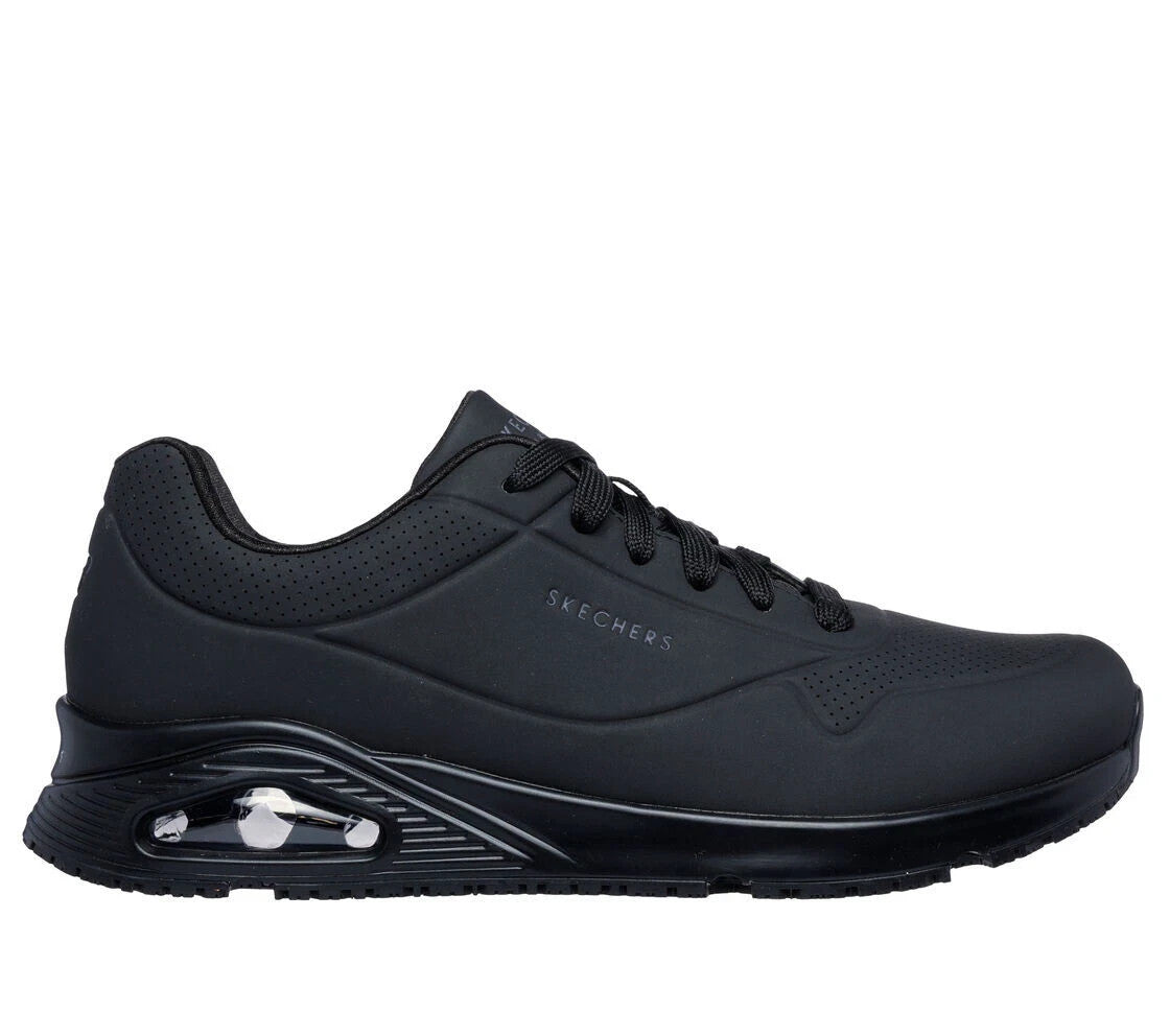 Skechers Work Relaxed Fit Uno SR Sutal Men's Black Slip-Resistant Shoes 9.5/10