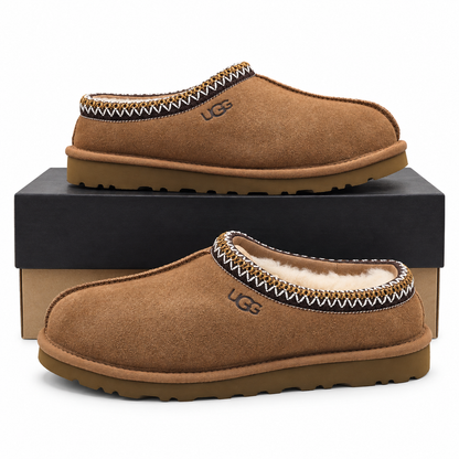 UGG Tasman II Mens 7 Chestnut Suede Sheepskin Lined Slip On Slippers 1174671