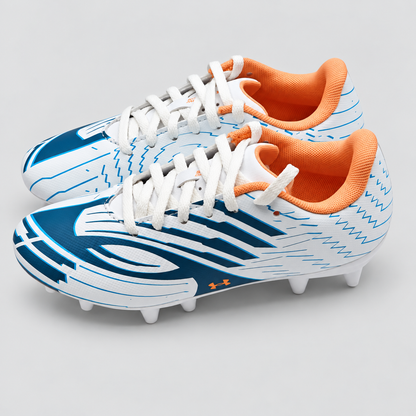 Under Armour Shadow Club 4 FG Jr Boys 1.5Y White Blue Soccer Cleats Firm Ground