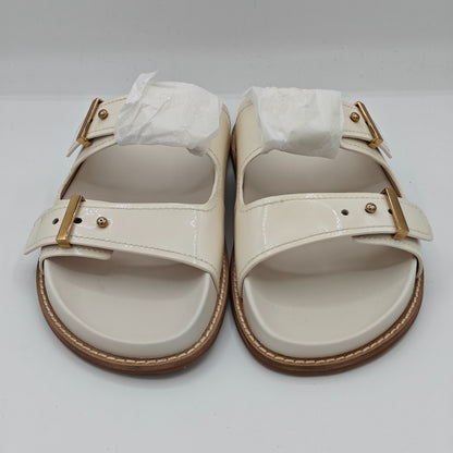 Cole Haan Marisol Women's Adjustable Double Band Patent Leather Sandals (Ivory)