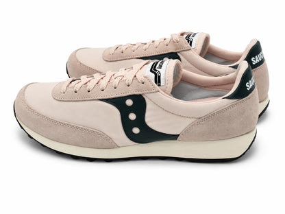 Saucony Trainer 80 Men's 11 Women's 12.5 Pink Green Suede Retro Casual Sneakers