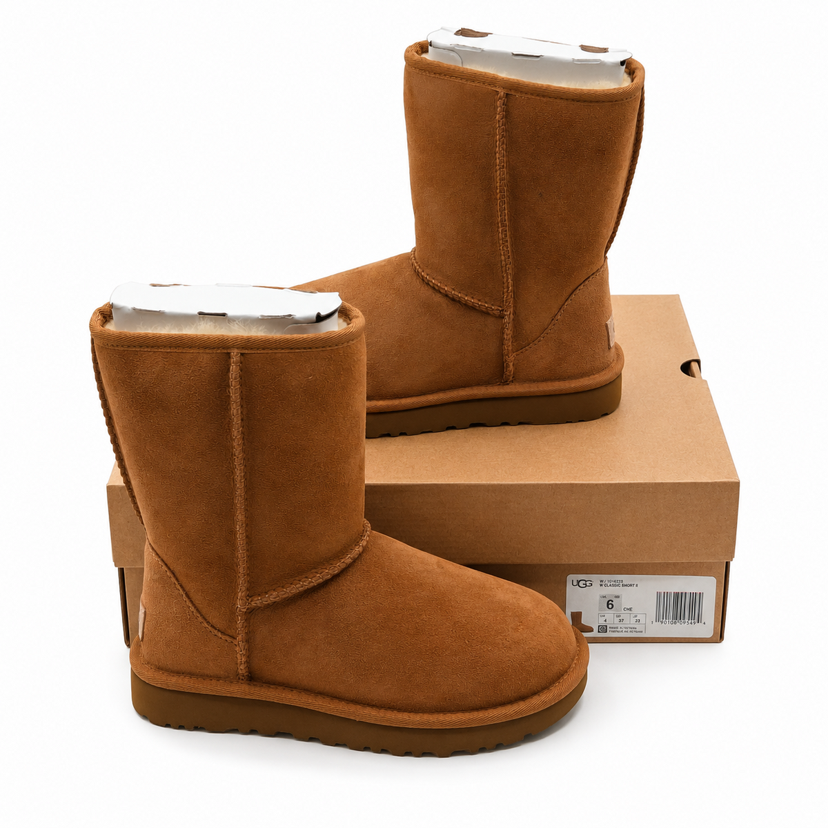 UGG Classic Short II Chestnut Suede Sheepskin Boots Women's Size 6 1016223