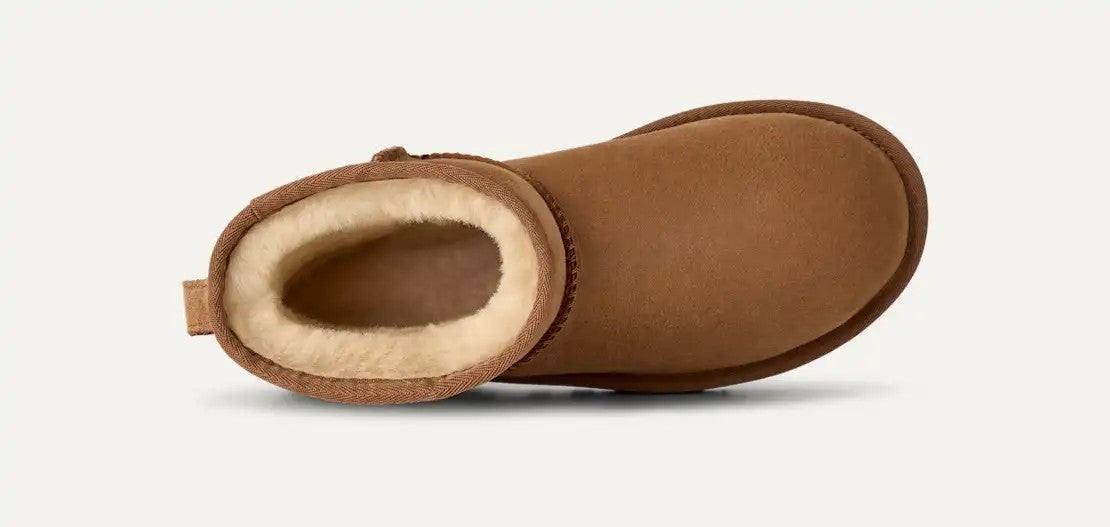 UGG Classic Mini II Chestnut Suede Sheepskin Ankle Boots Women's Size 7 1016222
