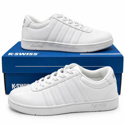 K-Swiss Court Open Stripes Womens White Low Top Lace Up Sneakers Pick Size