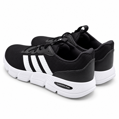 adidas Cloudfoam Flex Laces Mens Wide Black White Walking Shoes HQ4854 Pick Size