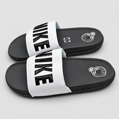 Nike Offcourt Mens Slides Size 9 Dark Grey Black White Foam Sandals BQ4639-001