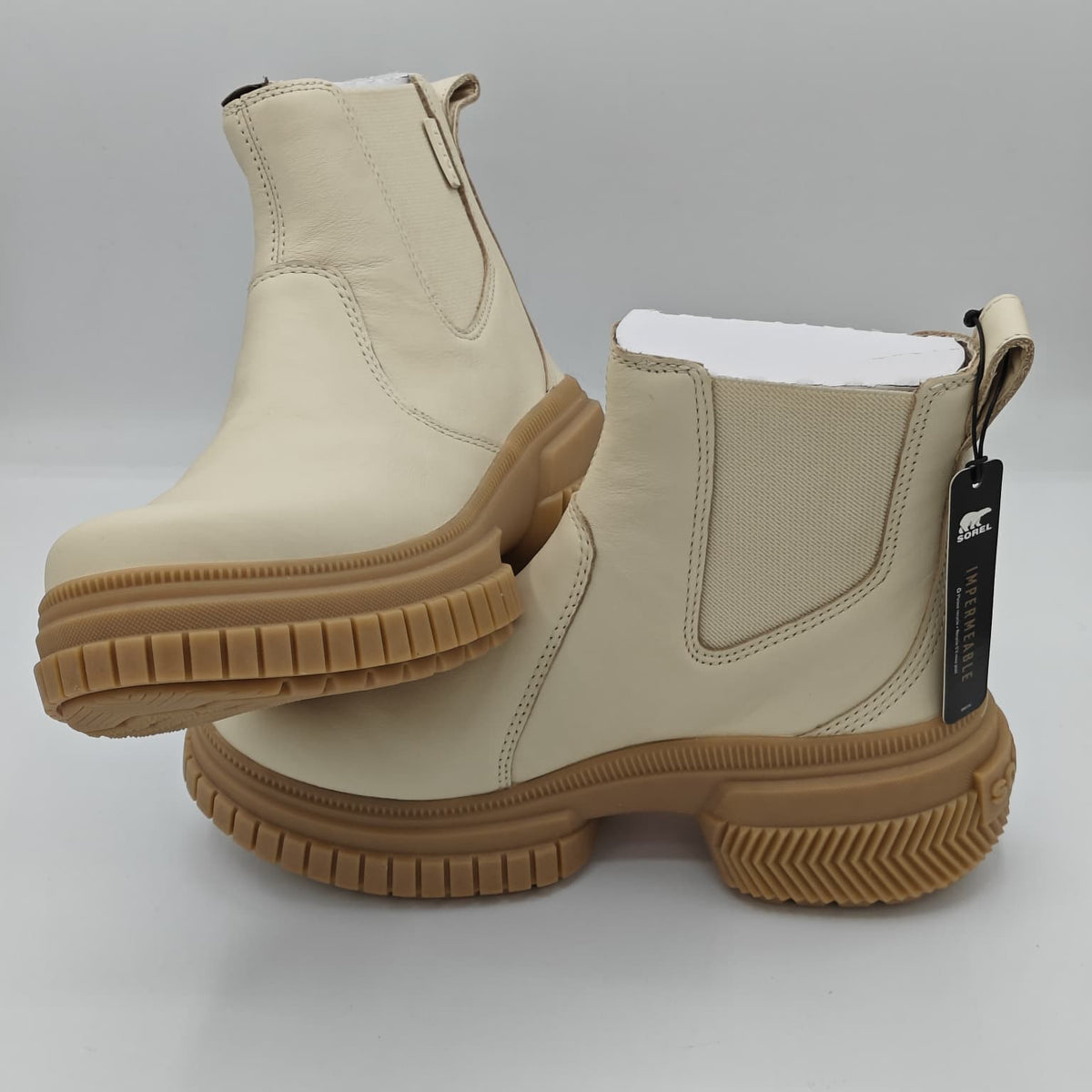 SOREL ONA AVE Chelsea Boot WP Women's Waterproof Leather Boot (Honey/Gum 16)