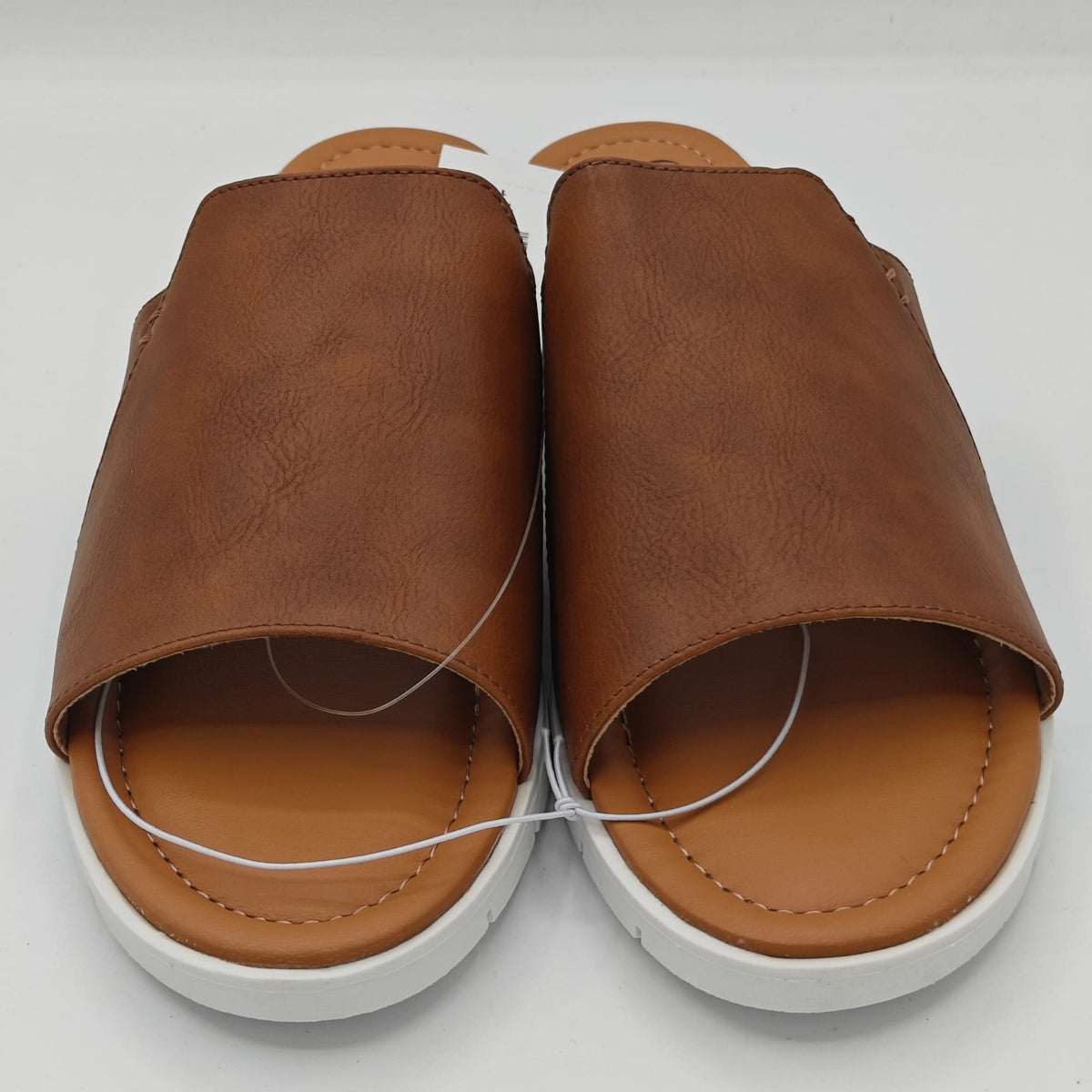 Chaps Slide Sandals Women's Brown Memory Foam Comfort Casual Slip On