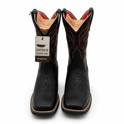 Ariat Buckley Western Cowboy Boots Black Emboss Women's 7.5 B Square Toe 1005088