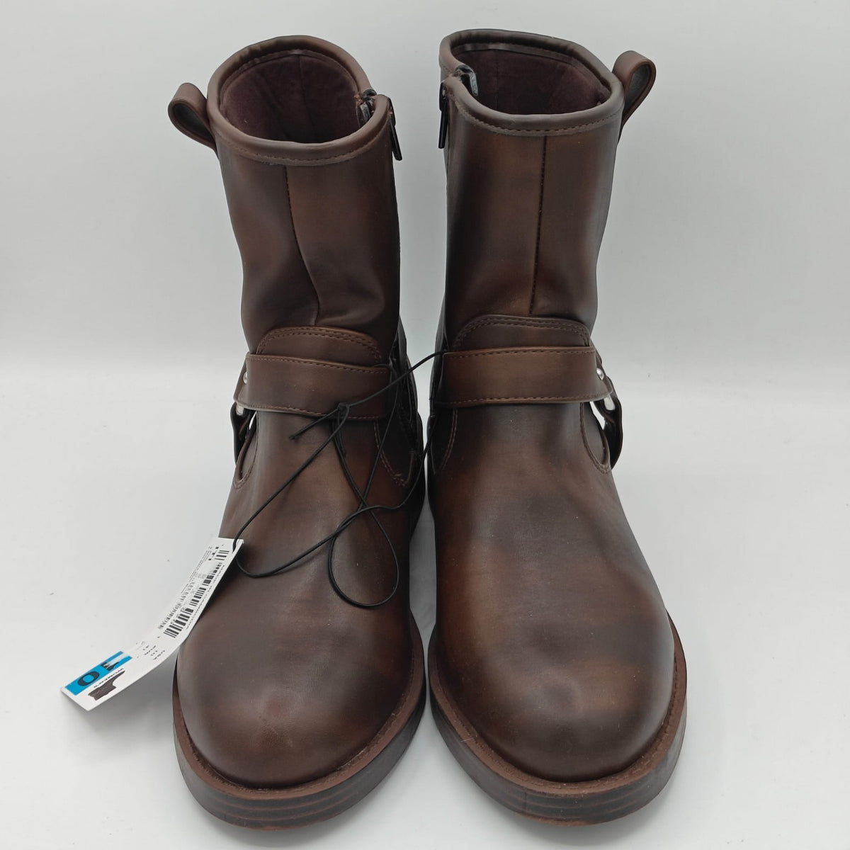 Dolce Vita Pondo Moto Biker Boots Women's  Harness Strap Side Zip Brown