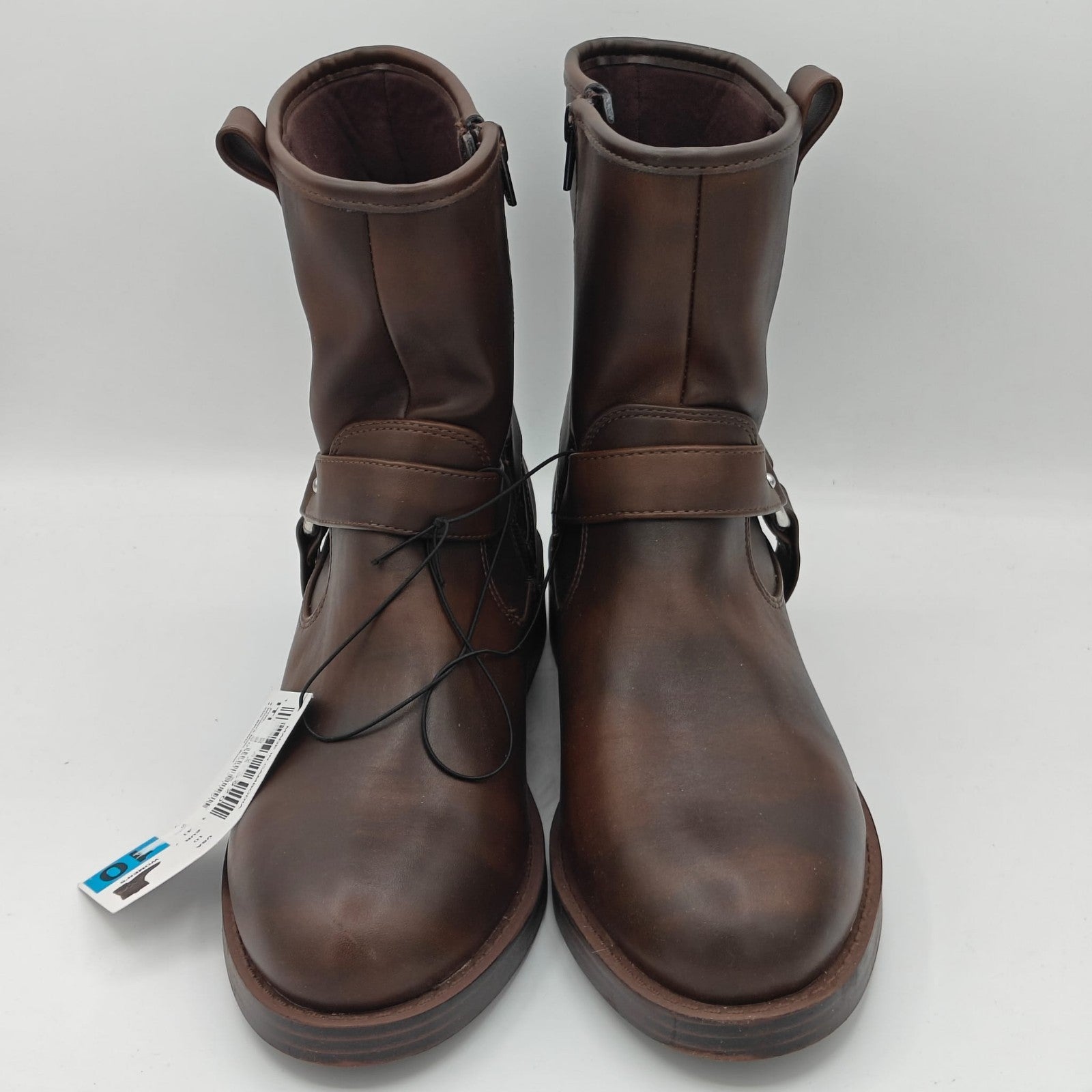 Dolce Vita Pondo Moto Biker Boots Women's  Harness Strap Side Zip Brown