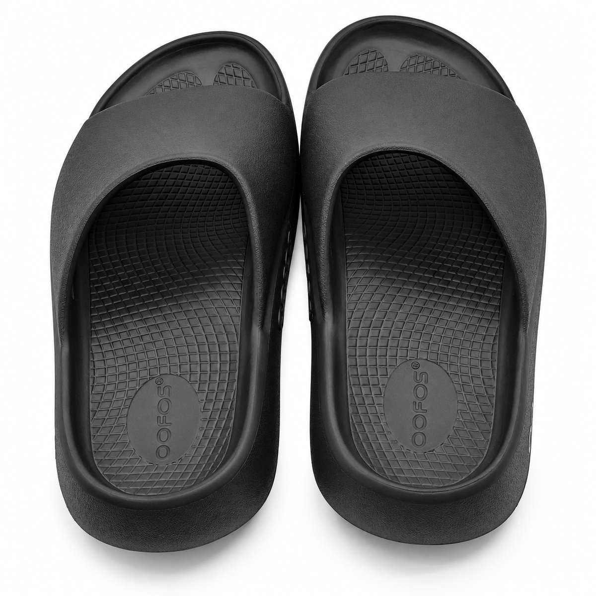 OOFOS OOahh PLUS Recovery Slide Sandals Women 9 Men 7 EU 40 Black Foam Comfort