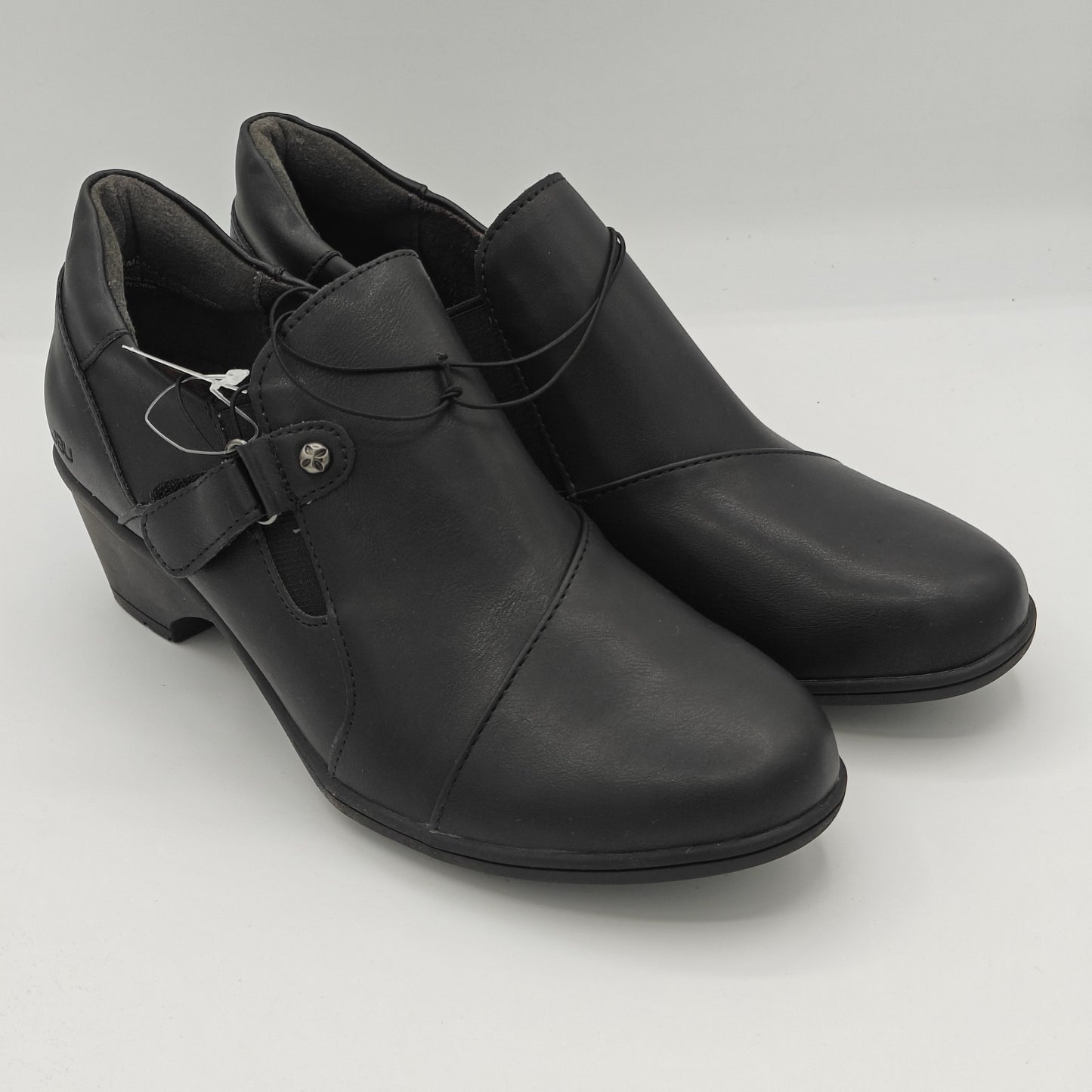JBU Kyley Ladies' Heeled Adjustable Comfort Shoes, Black/Brown