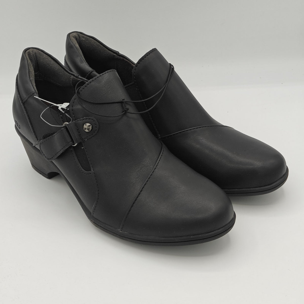 JBU Kyley Ladies' Heeled Adjustable Comfort Shoes, Black/Brown