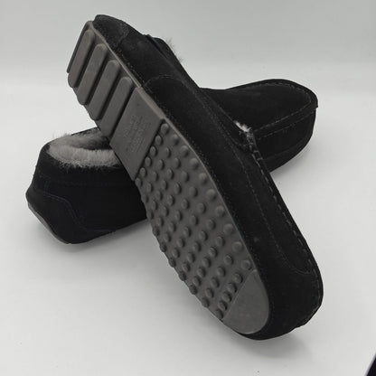 Fireside By Dearfoams Men's Melbourne Genuine Shearling Moccasin Black