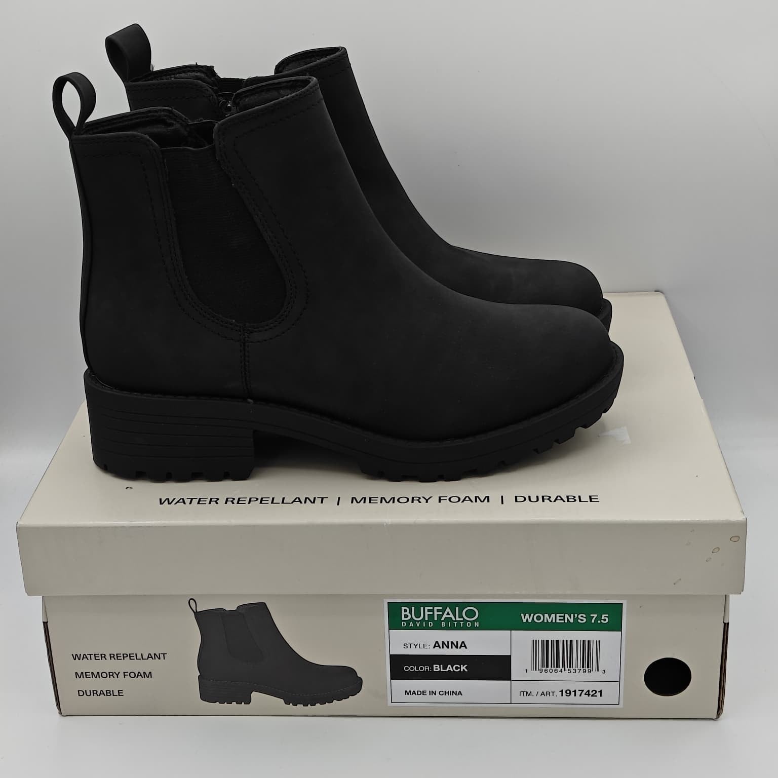 Buffalo David Bitton Anna Boots Women's Black Pull On Memory Foam Comfort