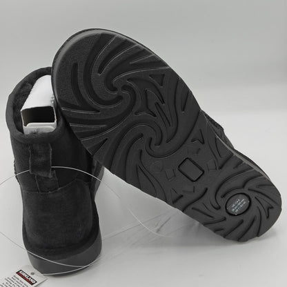 Kirkland Signature Women's Suede Shearling Winter Straight Edge Boot (Black)