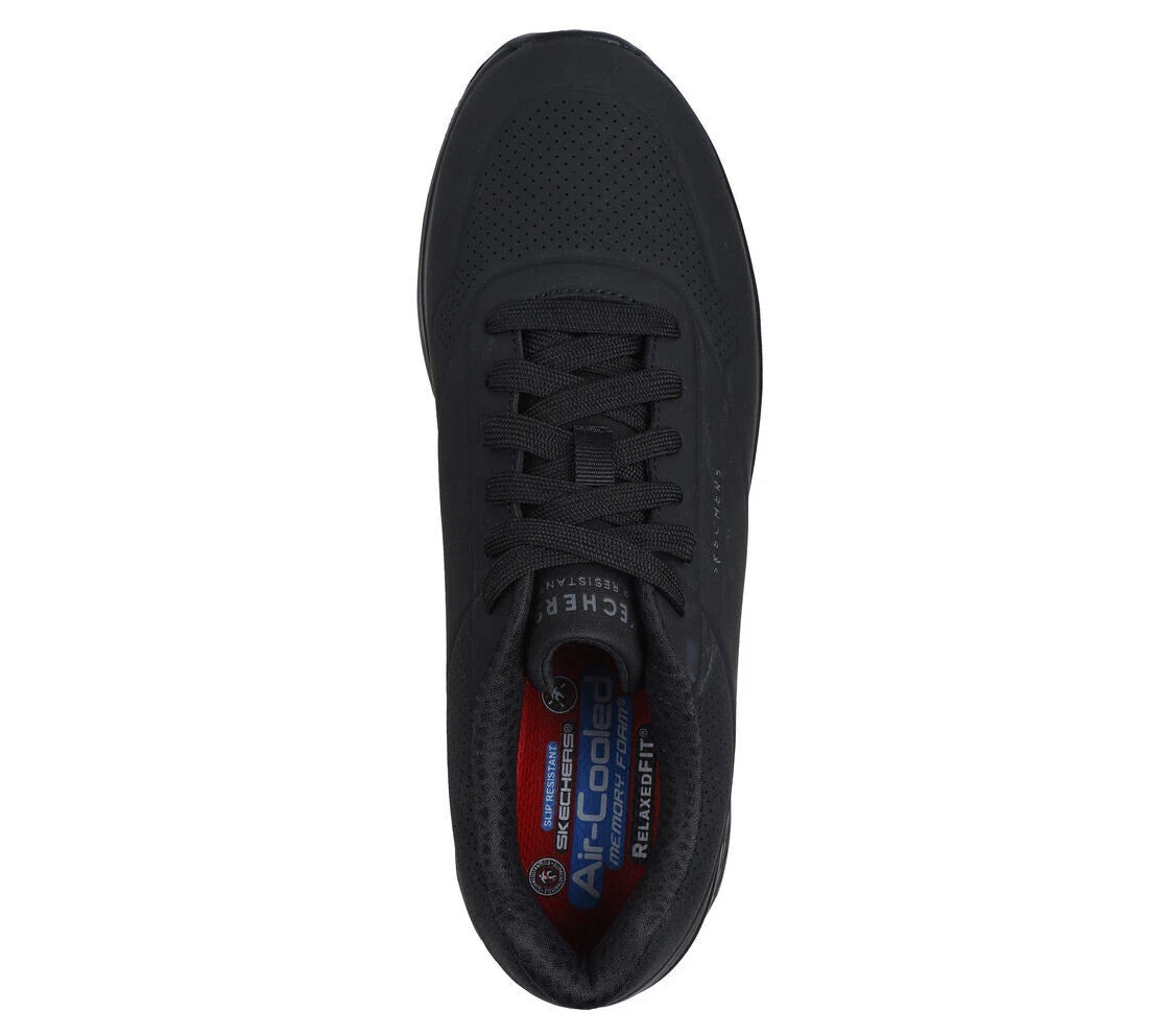 Skechers Work Relaxed Fit Uno SR Sutal Men's Black Slip-Resistant Shoes 9.5/10