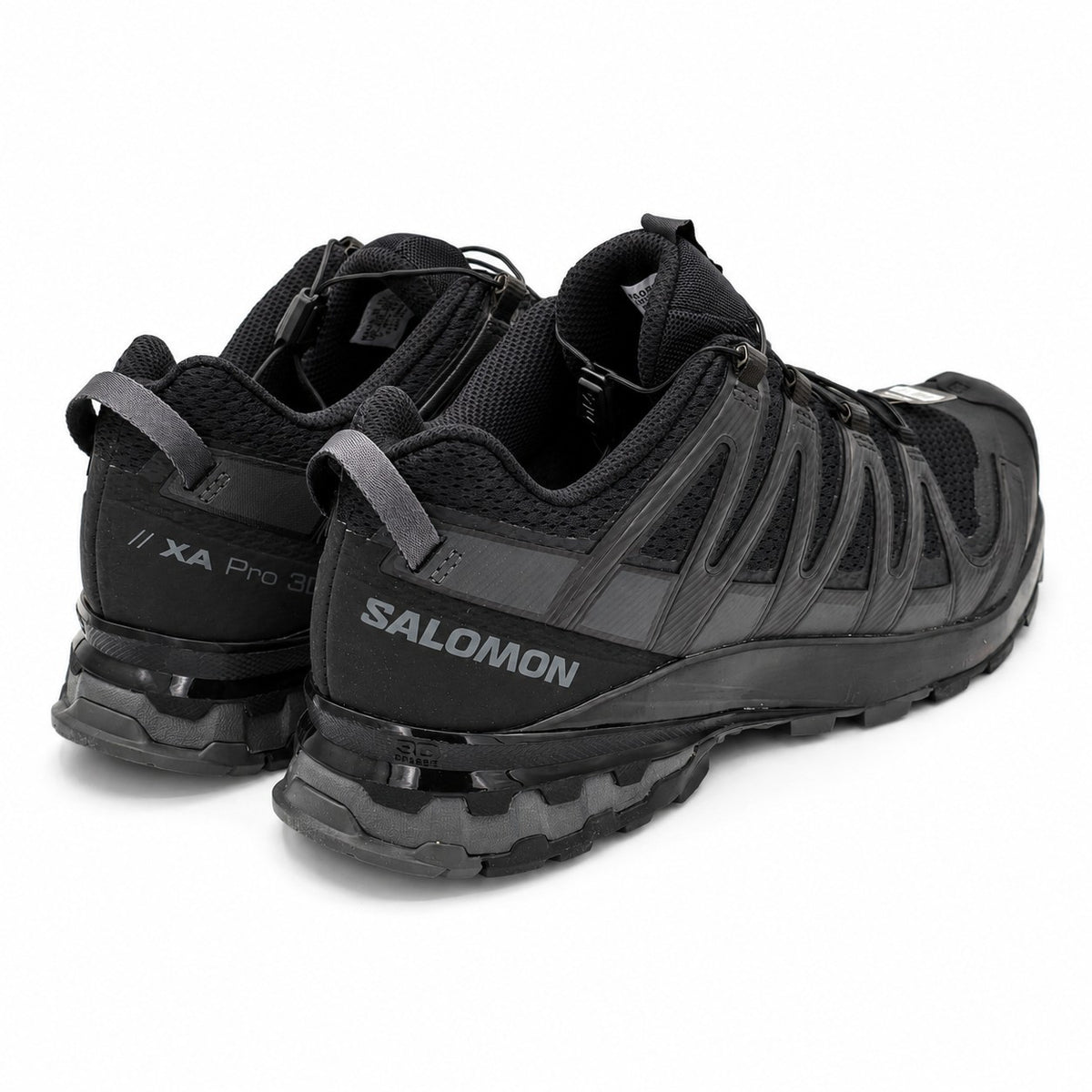 Salomon XA Pro 3D V8 Wide Men's 9.5 Black Trail Running Hiking Shoes Quicklace
