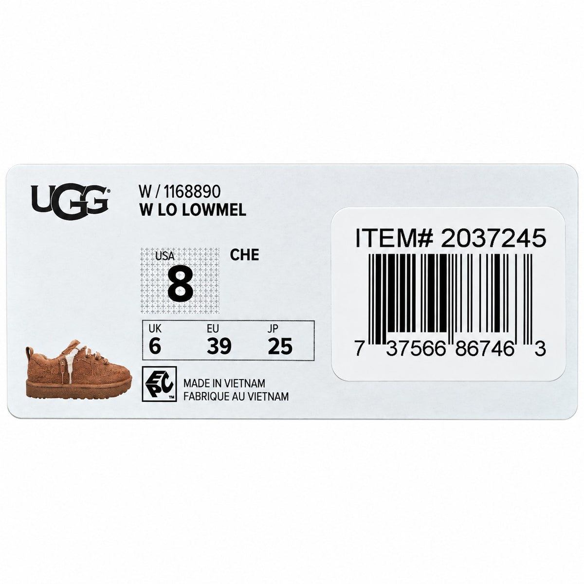 UGG Lo Lowmel Womens 8 Chestnut Suede Mesh Lace Up Low Top Sneakers 1168890
