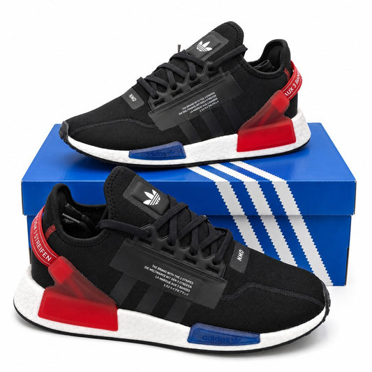 adidas NMD_R1.V2 Black Red Athletic Sneakers Textile Running Shoes Men's 11.5