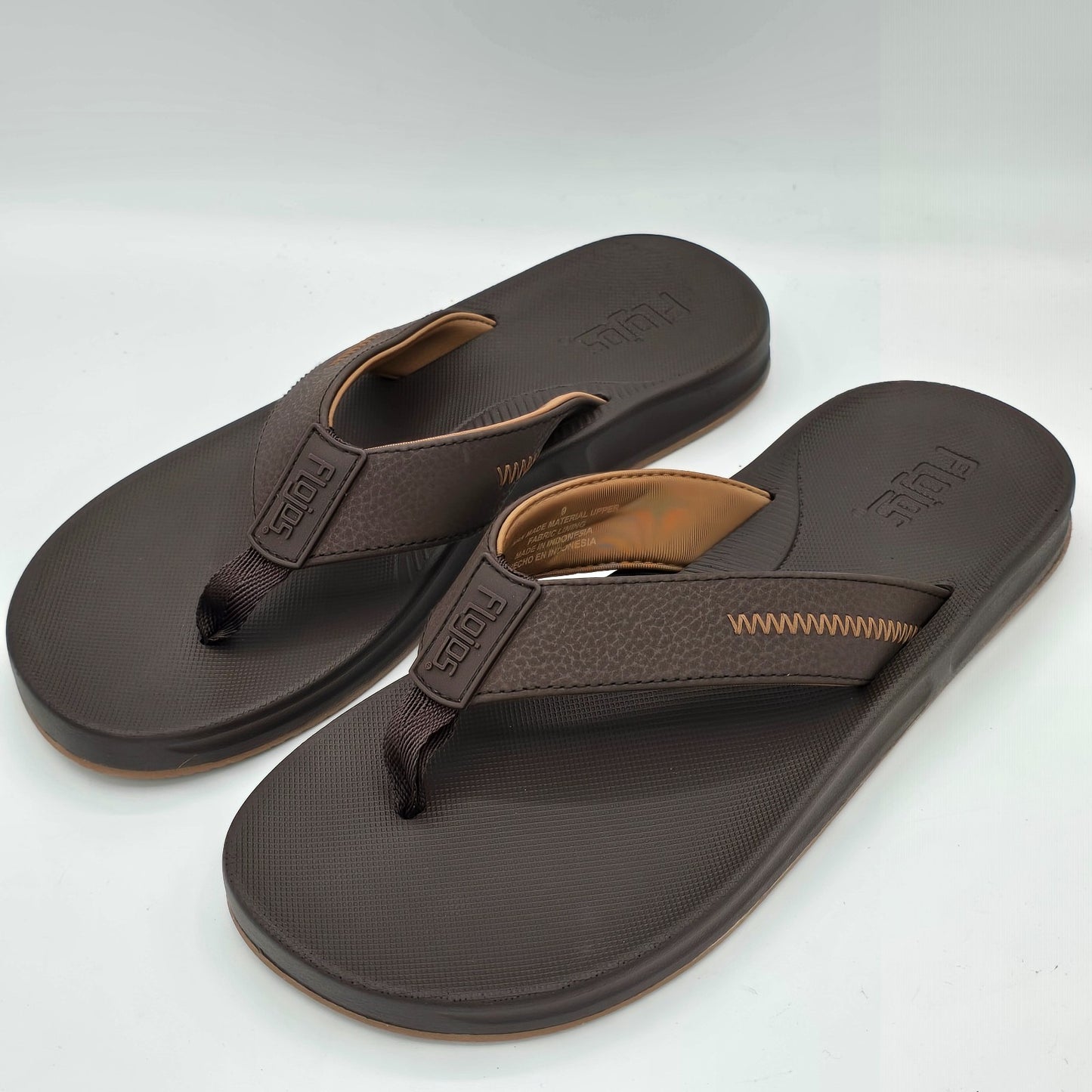 Flojos Flip Flops Men's Water Resistant Memory Foam Sandals Brown Pick Size