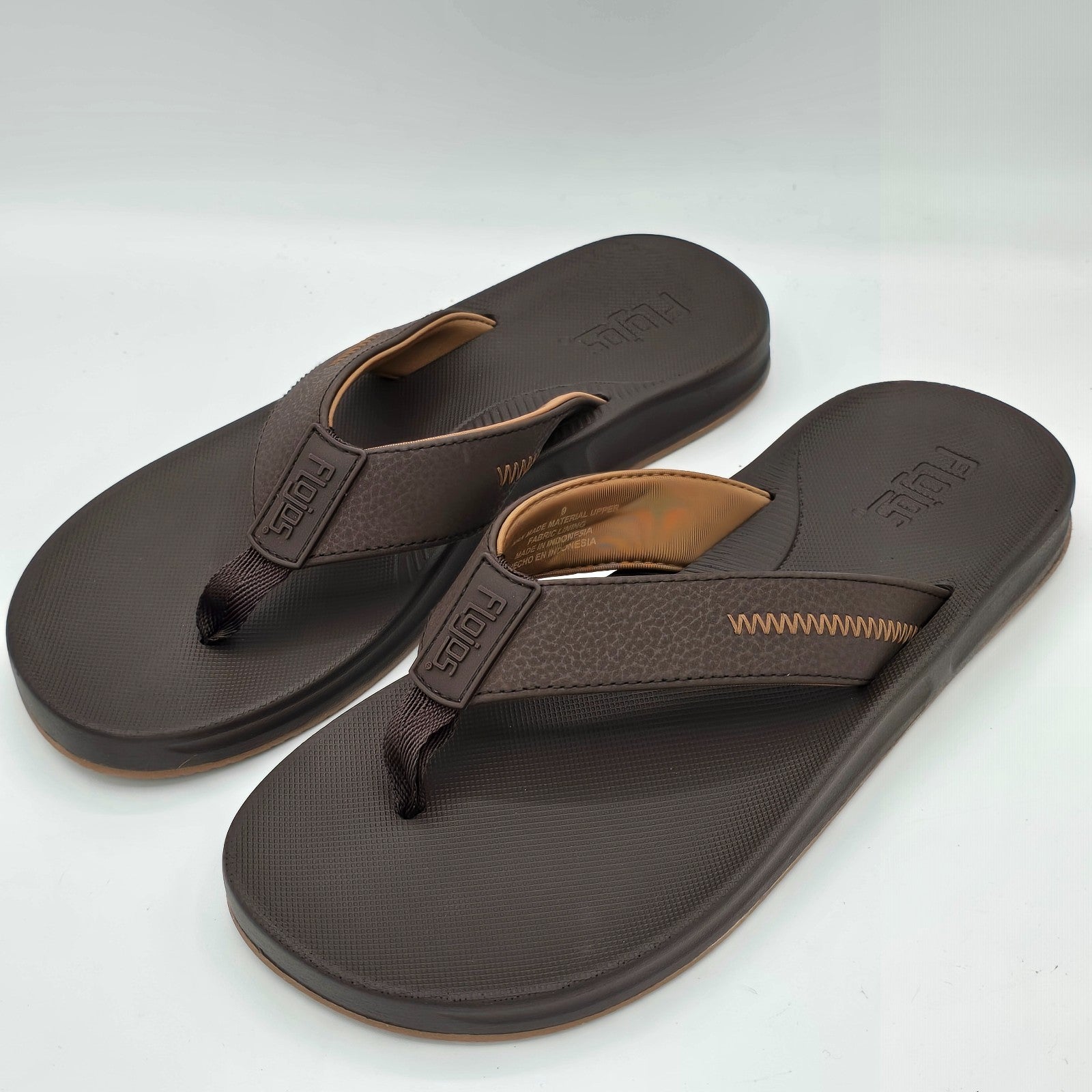Flojos Flip Flops Men's Water Resistant Memory Foam Sandals Brown Pick Size