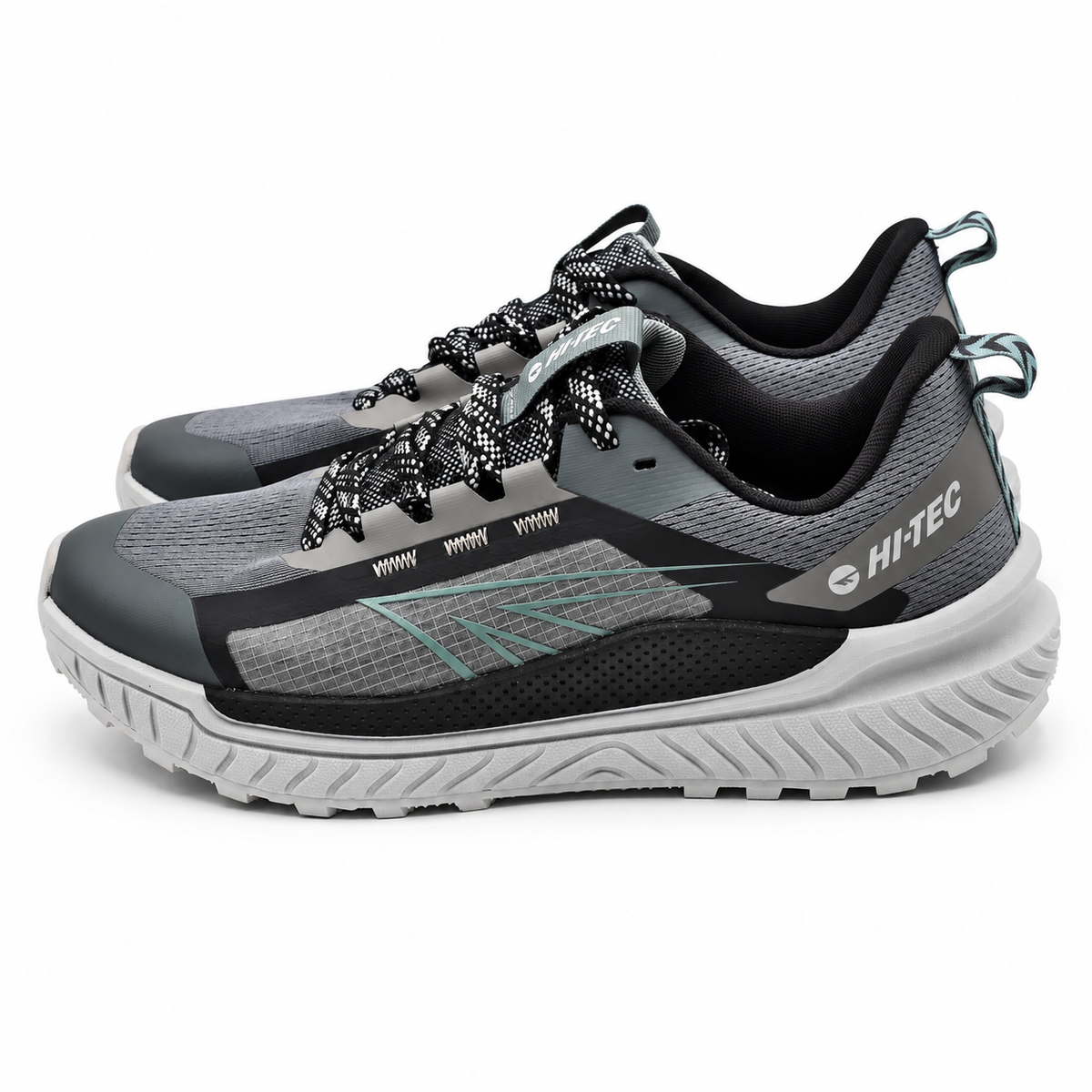 Hi-Tec Men's Trail Shoes Castle Rock Black Microchip Hiking Sneakers 9.5 1930429