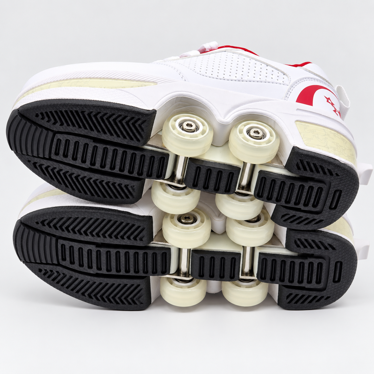 YOUSIOI 001 Roller Skate Shoes Womens US 6.5 EU 36 White Red Retractable Quad