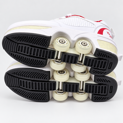 YOUSIOI 001 Roller Skate Shoes Womens US 6.5 EU 36 White Red Retractable Quad