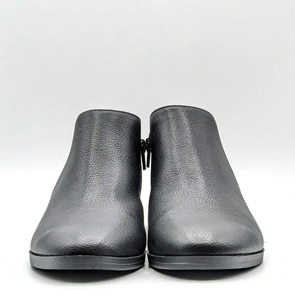 Kensie "Sammy" Faux Pebbled Leather w/ Block Heel & Side Zip Closure (Black) NEW