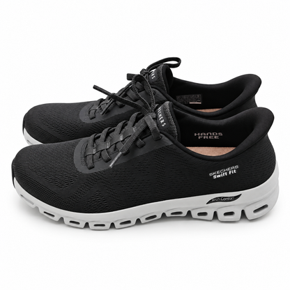 Skechers Swift Fit Womens Black Hands Free Glide-Step Walking Sneakers Pick Size