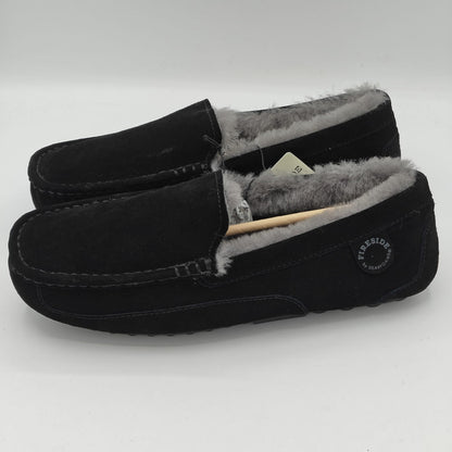 Fireside By Dearfoams Men's Melbourne Genuine Shearling Moccasin Black
