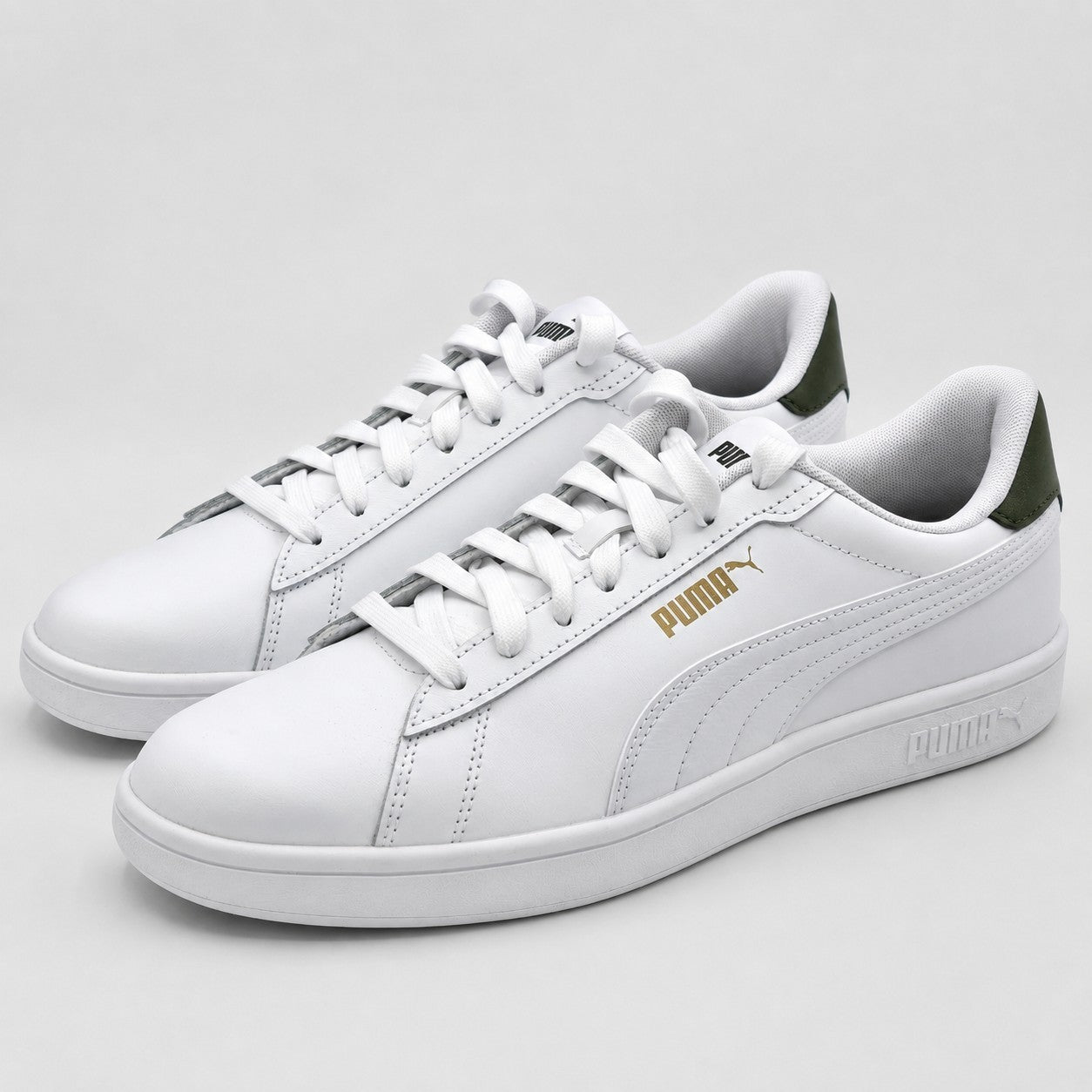 PUMA Ace Court Shoe Men's 11 White Green Low Gravity Casual Athletic Sneakers