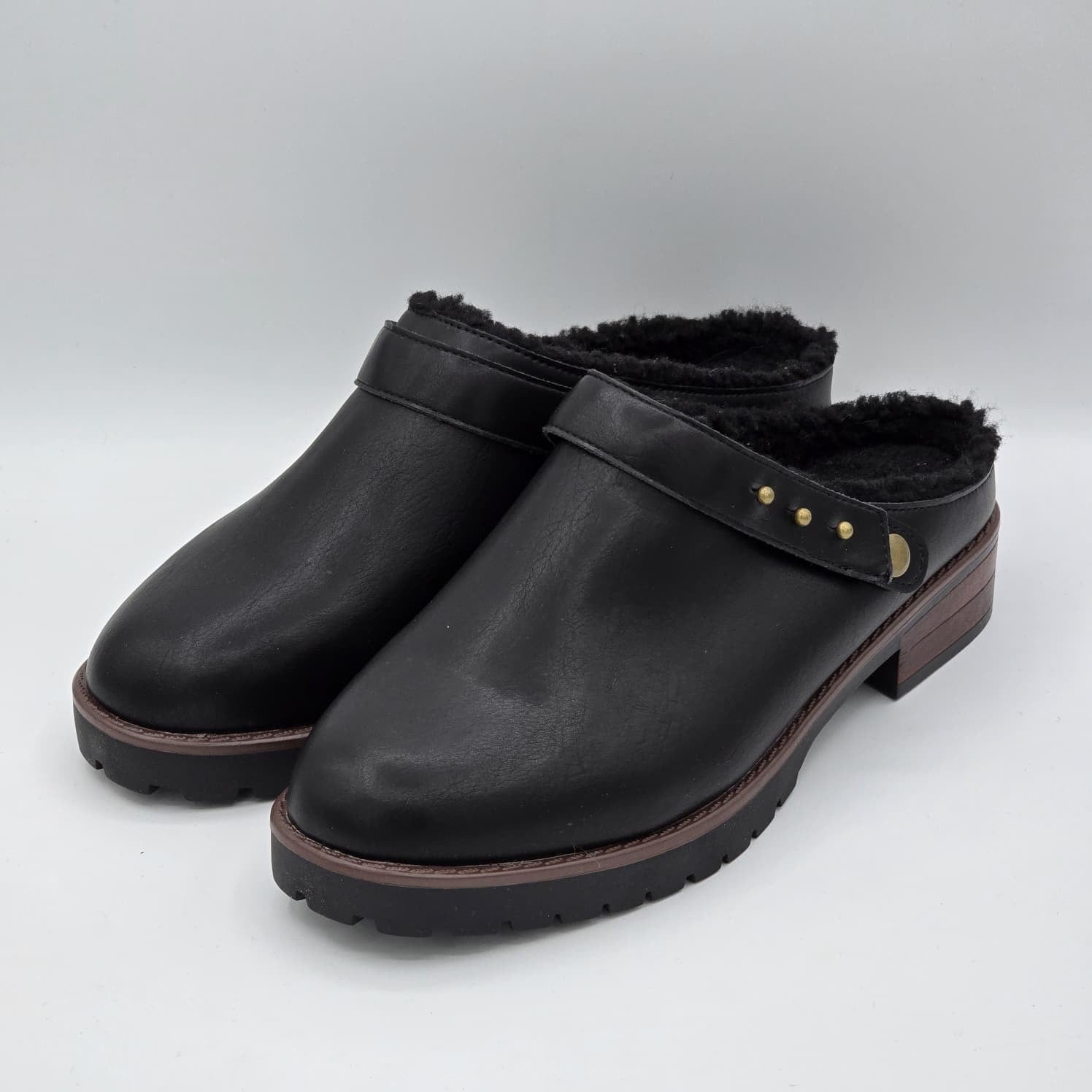 Kensie "Wrylie" Women's Shoe Convertible Slingback Faux Leather Clog (Black)