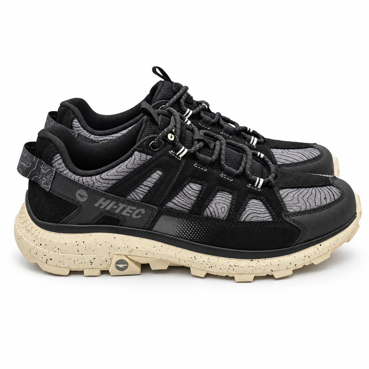 Hi-Tec Women's Hiking Trail Shoes Black Cream Outdoor Walking Sneakers Pick Size