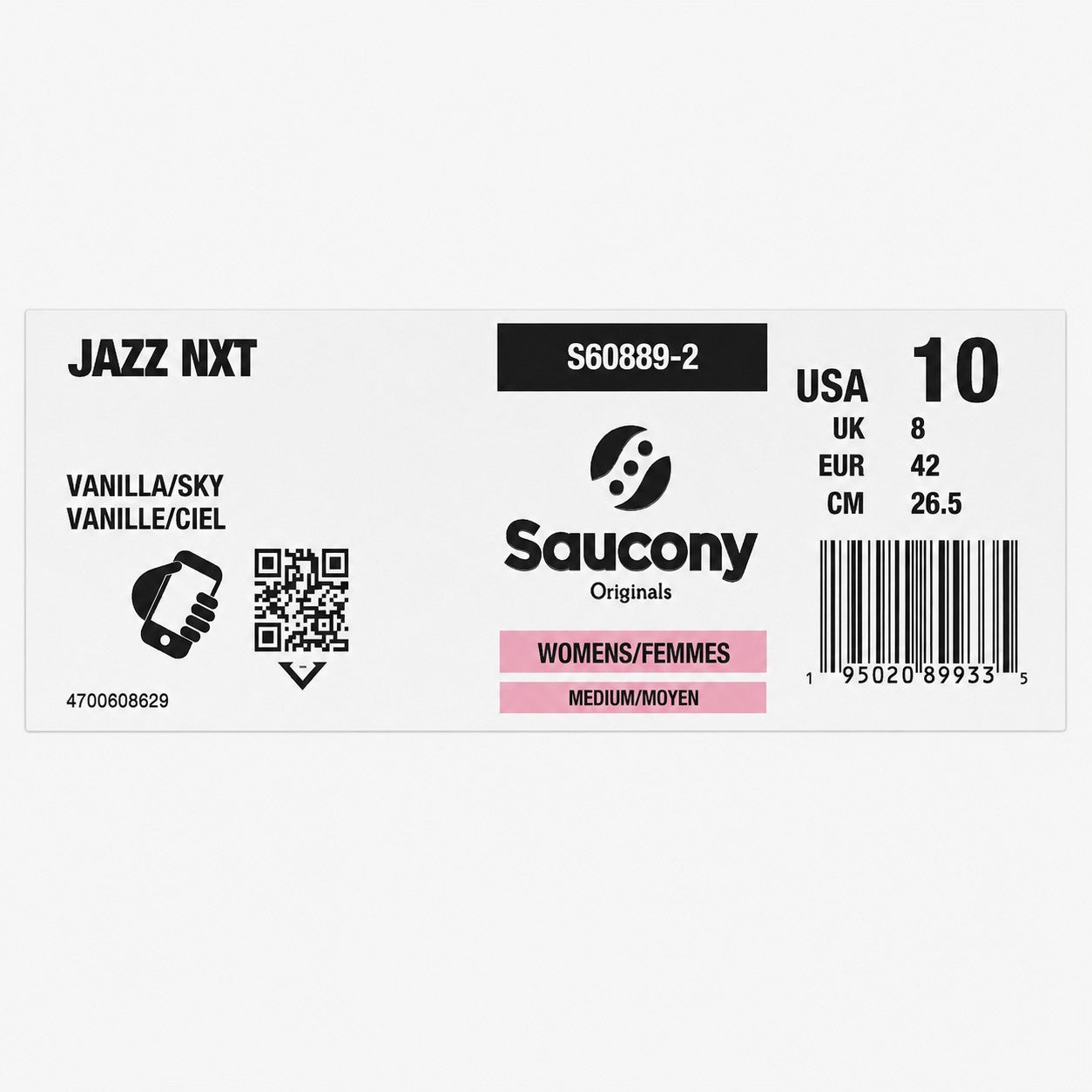 Saucony Jazz NXT S60889-2 Vanilla Sky Retro Sneakers Women's Size 10 Lifestyle