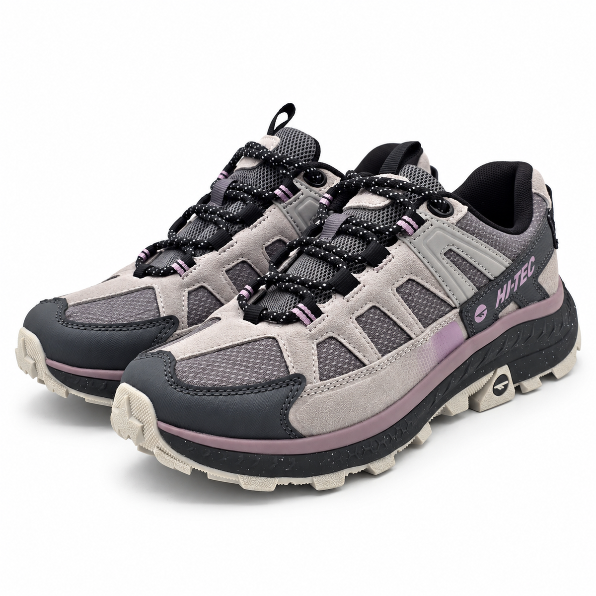 Hi-Tec Women's Hiking Trail Shoes Gray Lilac Outdoor Walking Sneakers Pick Size