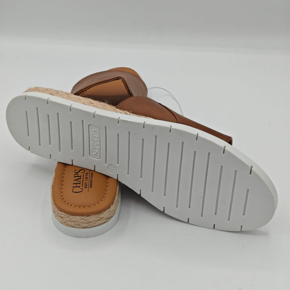 Chaps Slide Sandals Women's Brown Memory Foam Comfort Casual Slip On