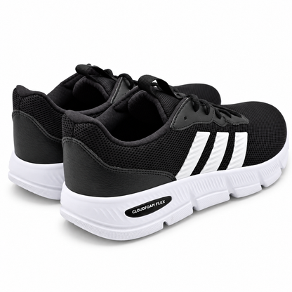 adidas Cloudfoam Flex Laces Mens Wide Black White Walking Shoes HQ4854 Pick Size