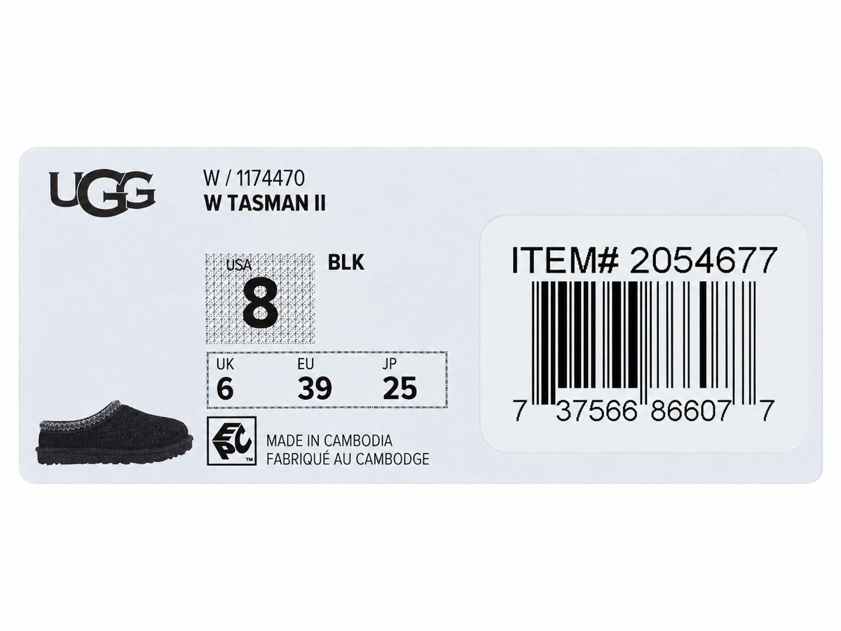 UGG Tasman II Womens 8 Black Suede Sheepskin Lined Slip On Slippers 1174470