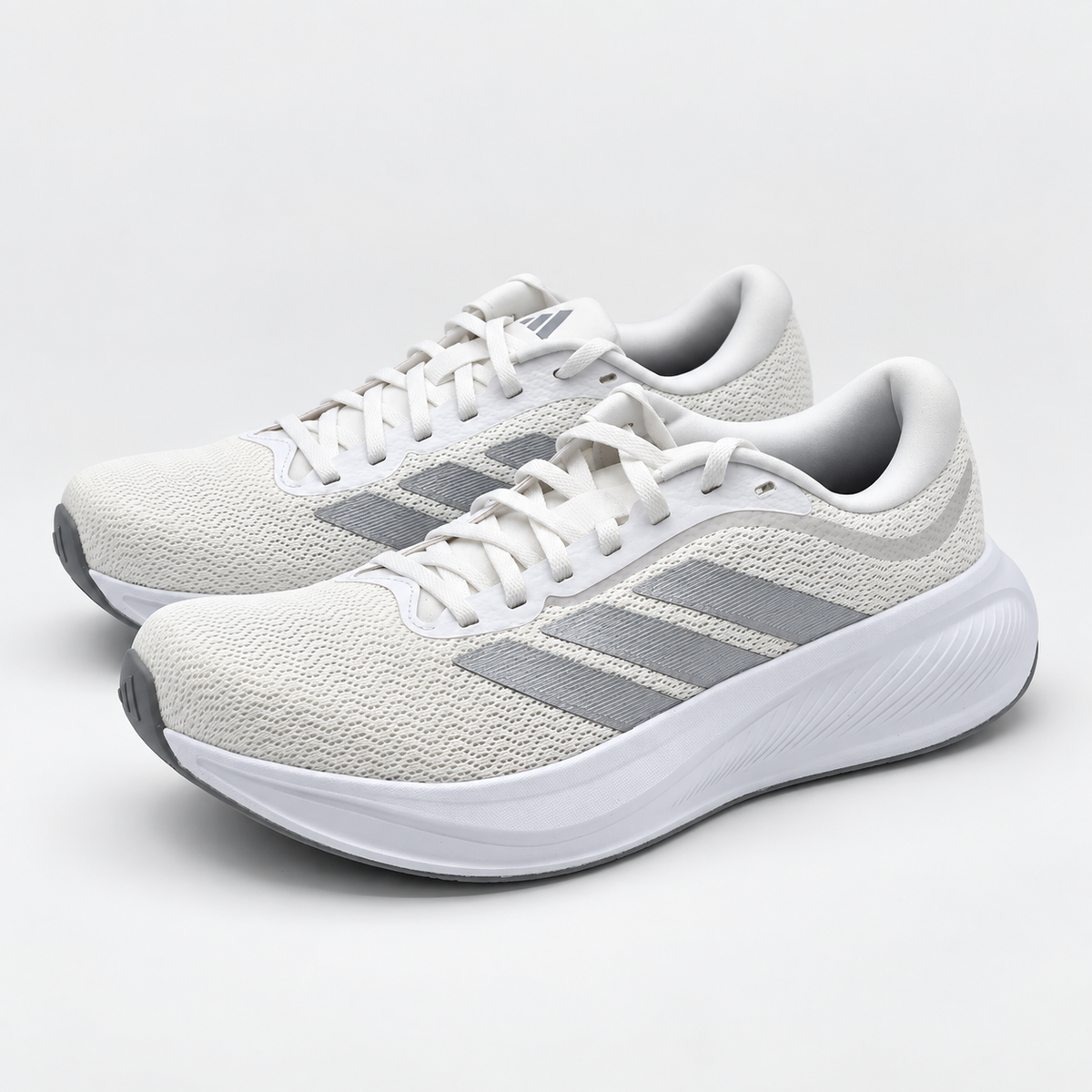 adidas Response Runner 2 Womens 8.5 White Silver Cloudfoam Running Shoes KJ1738