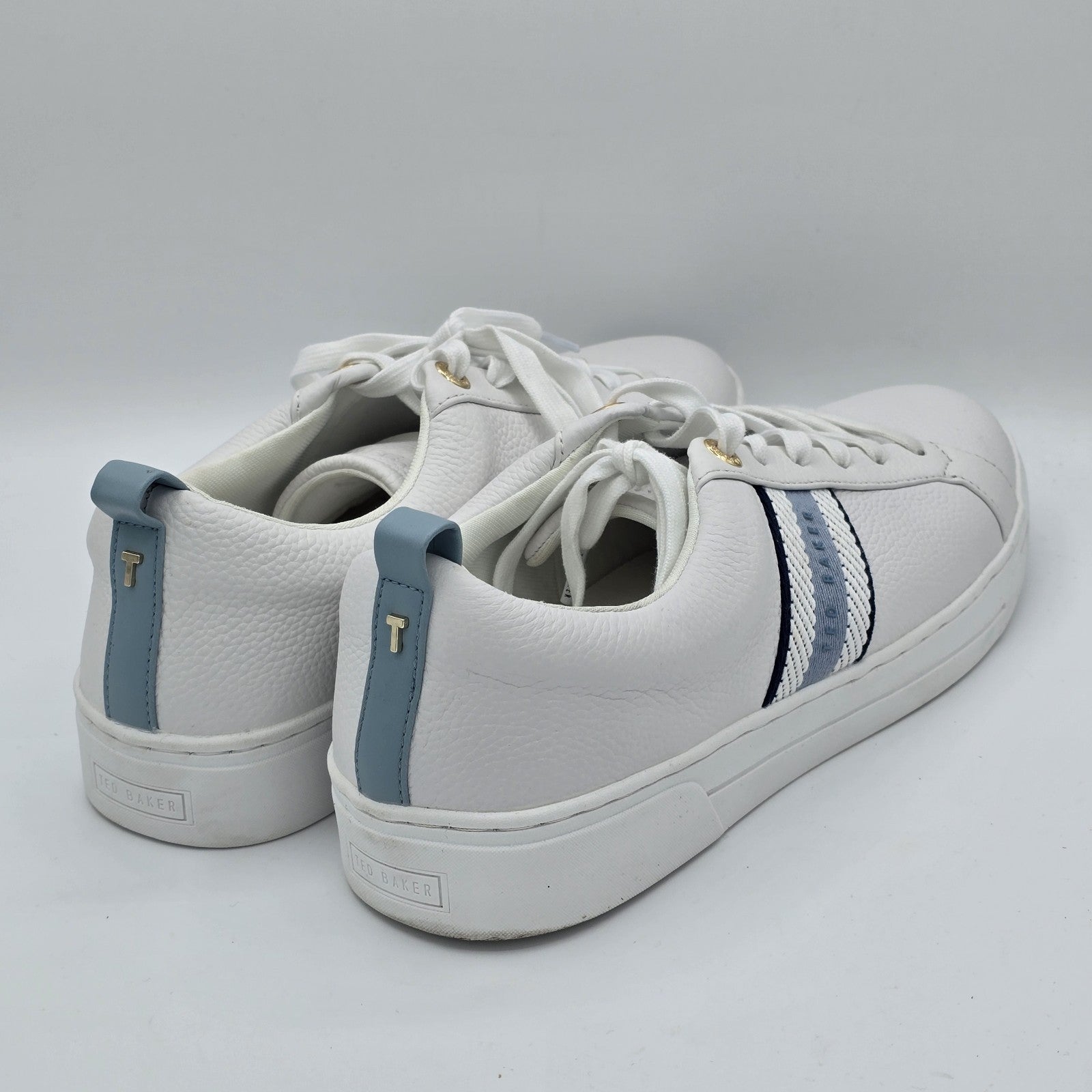 Ted Baker Bailey Icon Sneakers Women's Leather Tennis Blue White Size 11