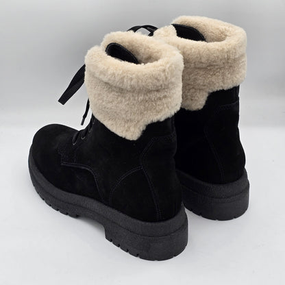 La Canadienne Victor Boots Women's Suede Shearling Black 6089027 Size 9