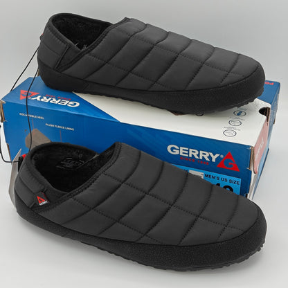 Gerry Black Men's Puff Shoe Fleece Lining Collapsible Heel Rubber Outsole