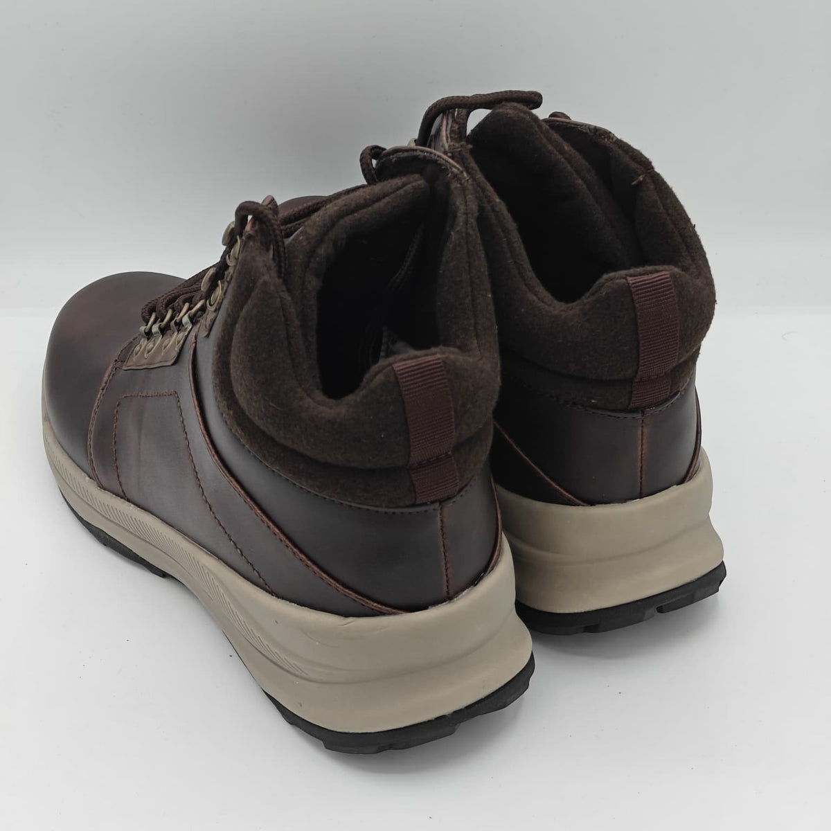 Khombu Men's Nick Outdoor Hiker Work Boots Brown Faux Leather Lace Up Trail 11