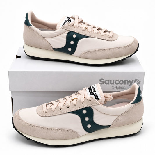Saucony Trainer 80 Men's 11 Women's 12.5 Pink Green Suede Retro Casual Sneakers