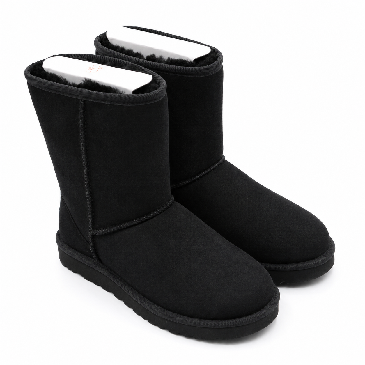 UGG Classic Short II Women's 7 EU 38 Black Sheepskin Winter Boots 1016223-BLK